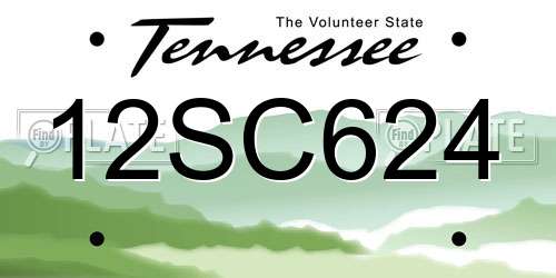 12SC624 Tennessee License Plate