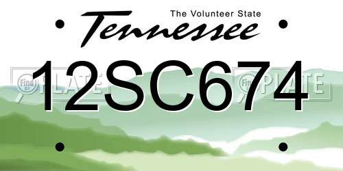 12SC674 Tennessee License Plate