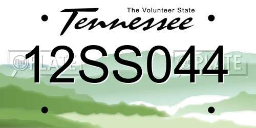 12SS044 Tennessee License Plate