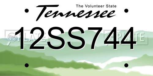 12SS744 Tennessee License Plate