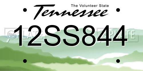 12SS844 Tennessee License Plate