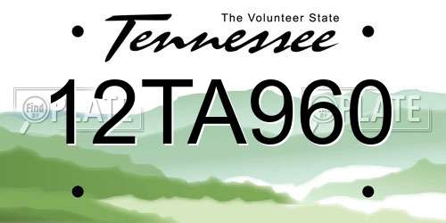 12TA960 Tennessee License Plate