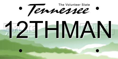 12THMAN Tennessee License Plate
