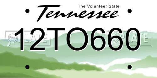 12TO660 Tennessee License Plate
