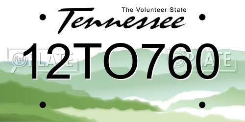 12TO760 Tennessee License Plate