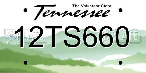 12TS660 Tennessee License Plate