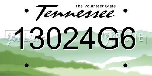 13024G6 Tennessee License Plate