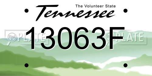 13063F Tennessee License Plate