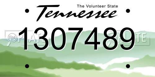 1307489 Tennessee License Plate