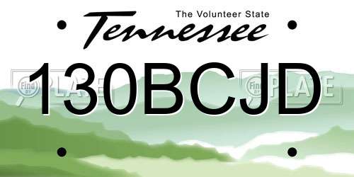 130BCJD Tennessee License Plate
