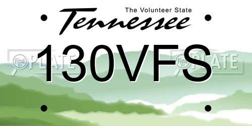 130VFS Tennessee License Plate