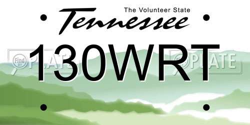 130WRT Tennessee License Plate