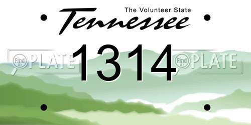 1314 Tennessee License Plate
