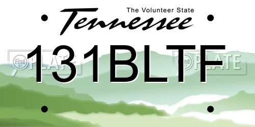 131BLTF Tennessee License Plate