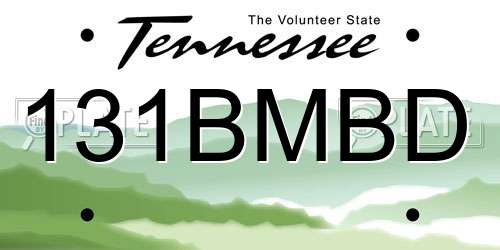131BMBD Tennessee License Plate
