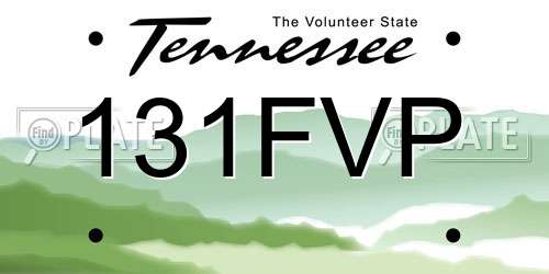 131FVP Tennessee License Plate