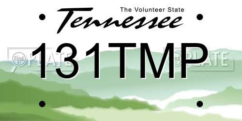 131TMP Tennessee License Plate