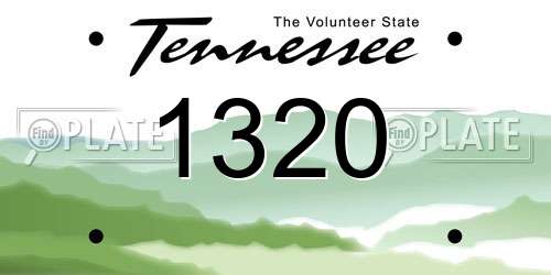 1320 Tennessee License Plate
