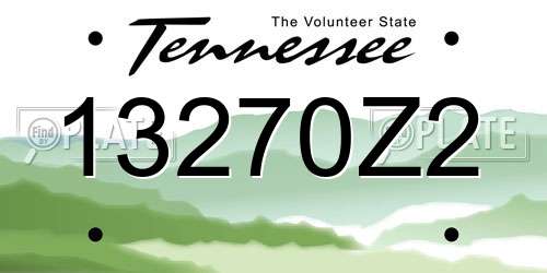 13270Z2 Tennessee License Plate