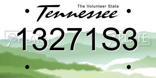 13271S3 Tennessee License Plate