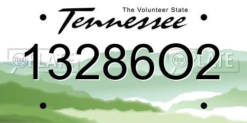 13286O2 Tennessee License Plate