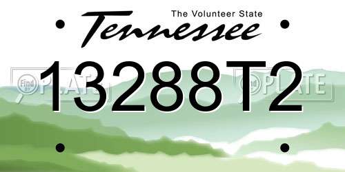 13288T2 Tennessee License Plate