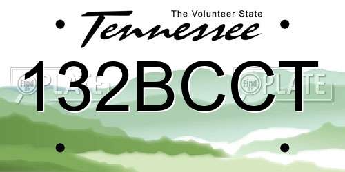 132BCCT Tennessee License Plate