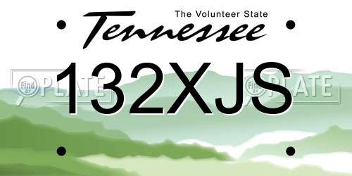 132XJS Tennessee License Plate