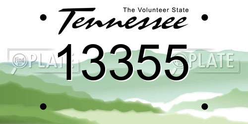 13355 Tennessee License Plate