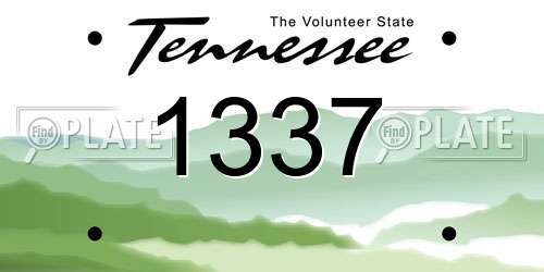 1337 Tennessee License Plate