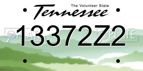 13372Z2 Tennessee License Plate