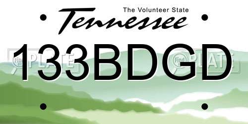 133BDGD Tennessee License Plate