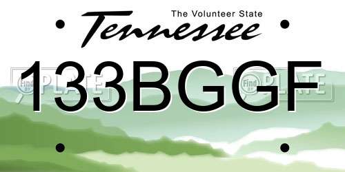 133BGGF Tennessee License Plate