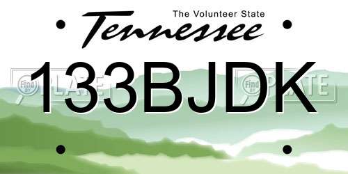 133BJDK Tennessee License Plate