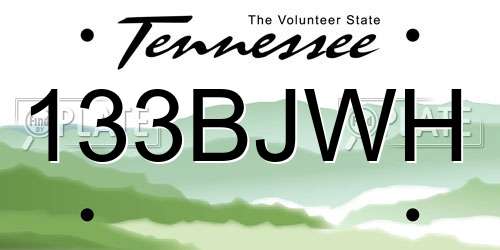 133BJWH Tennessee License Plate
