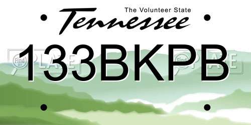 133BKPB Tennessee License Plate