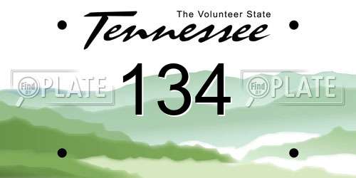 134 Tennessee License Plate