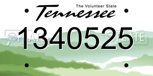 1340525 Tennessee License Plate