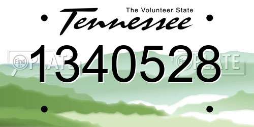1340528 Tennessee License Plate