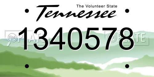 1340578 Tennessee License Plate