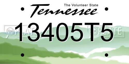 13405T5 Tennessee License Plate