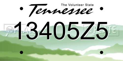 13405Z5 Tennessee License Plate