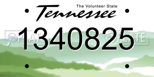 1340825 Tennessee License Plate