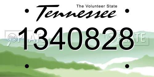 1340828 Tennessee License Plate