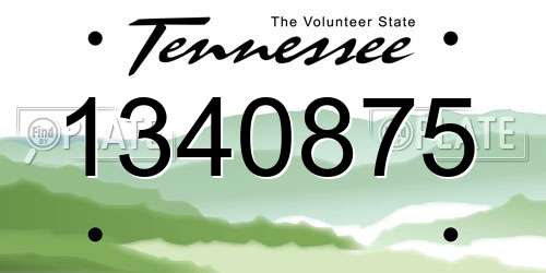 1340875 Tennessee License Plate