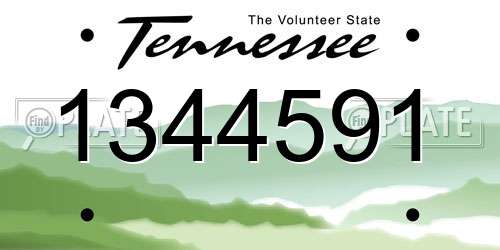 1344591 Tennessee License Plate