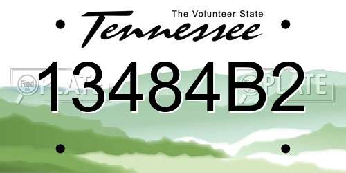 13484B2 Tennessee License Plate