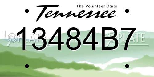 13484B7 Tennessee License Plate