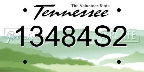 13484S2 Tennessee License Plate