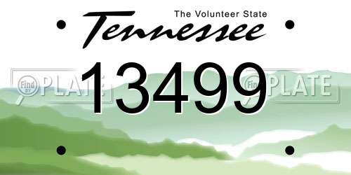 13499 Tennessee License Plate